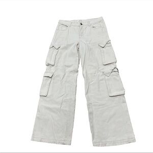 Pacsun 90's Baggy Cargo Pants Women 26 Cream Khaki Neutral Carpenter Y2k Skate